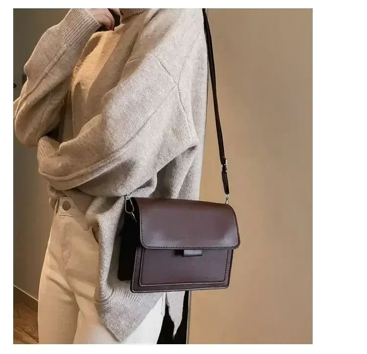Women PU Leather Crossbody Bag Fashion Shoulder Messenger Handbag Small Flap Bag for Travel