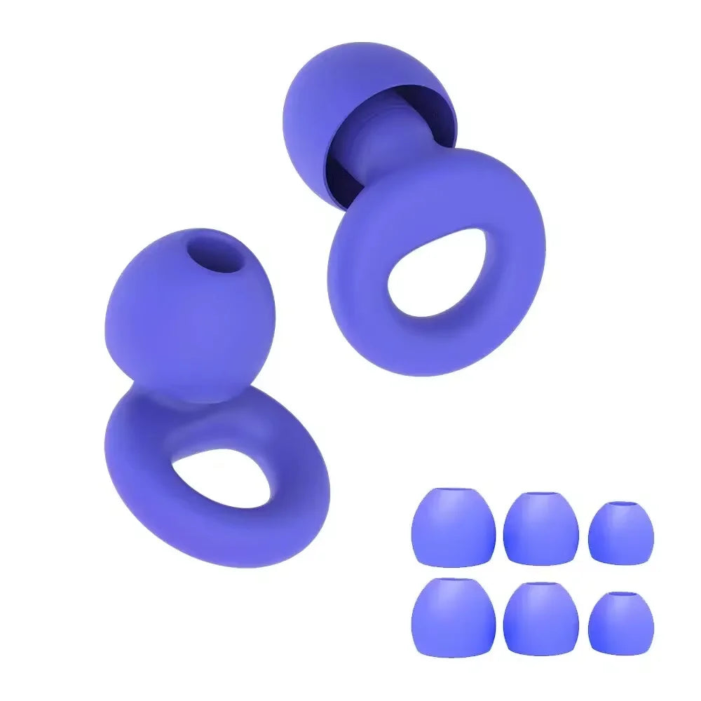 Plugs for Sleep,Swim, Work– Super Soft Silicone Ear Reusable Hearing Protection for Noise Reduction 8 Ear Tips in XS/S/M/L