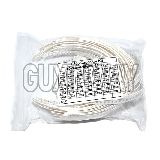2500pcs 0402 0603 0805 SMD Ceramic Capacitor Assorted Kit 50Values 1pF - 10uF 100PF 10NF 100NF 0.47UF 1UF Chip Capacitance Set - Shoppiline