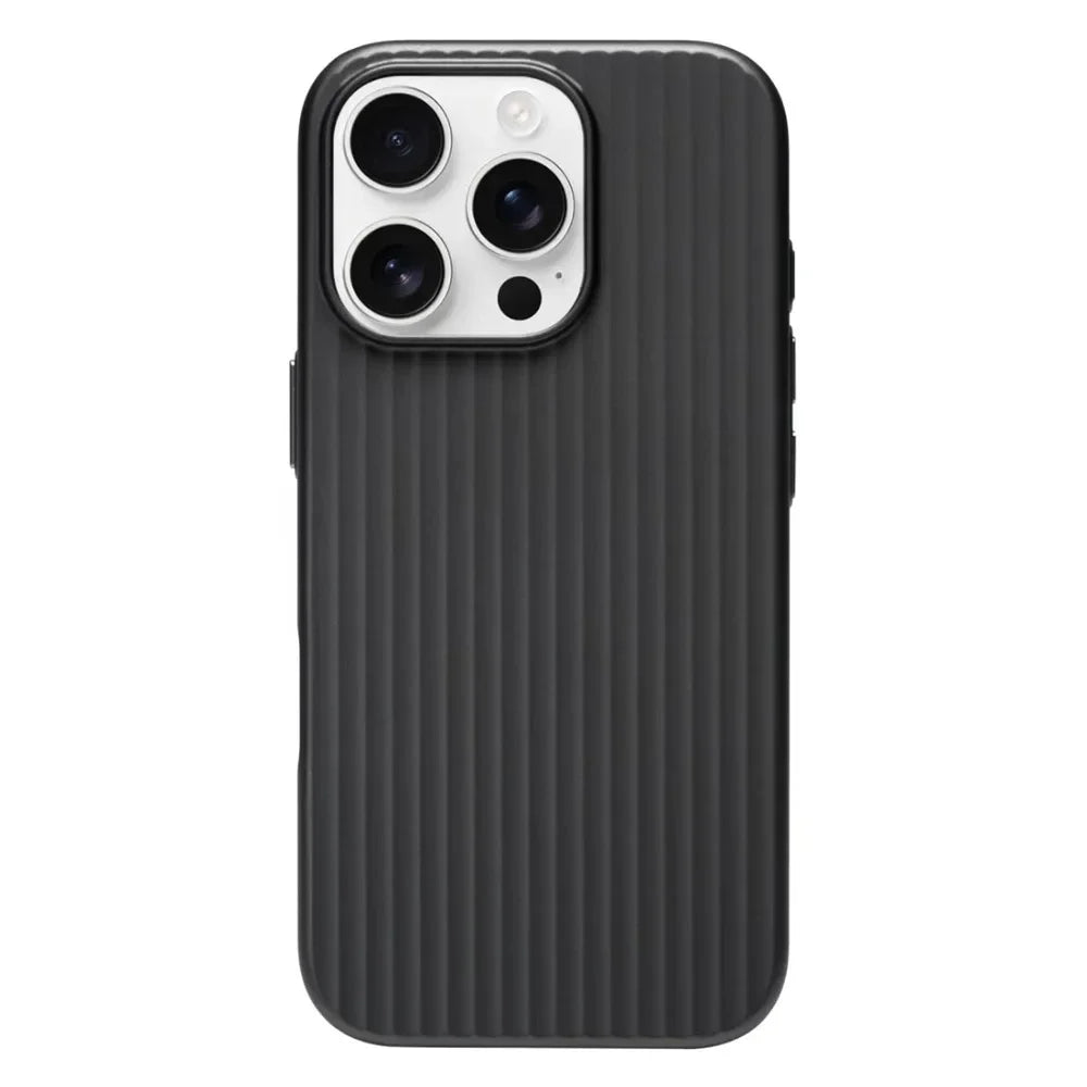 Luxury Stripes Metallic Paint Armor Case For iPhone 17 Air 16 15 14 13 Pro Max Shockproof Camera Protective Slim Matte PC Funda - Shoppiline