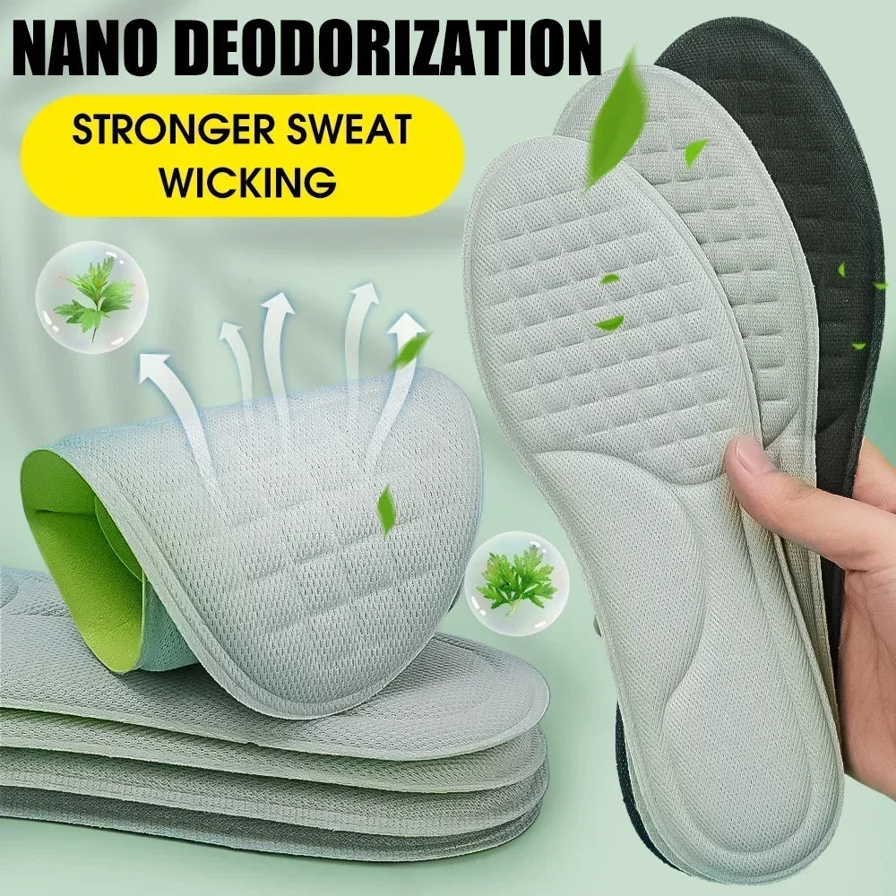 Unisex Soft Memory Foam Orthopedic Insoles Deodorizing Insole for Shoes Sports Absorbs Sweat Soft Antibacterial Shoe Accessories