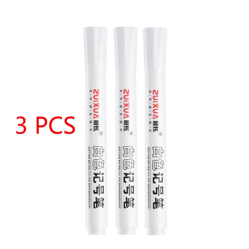 1/3/5 Marqueurs Blancs Pointe Fine 2.0mm, Stylo Gel Blanc Gras Étanche, Marqueurs de Croquis Graffitis DIY, Papeterie, Fournitures Scolaires