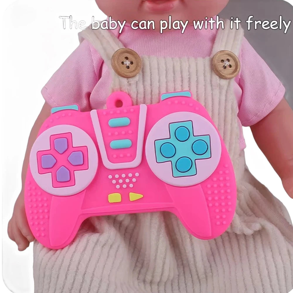 Neues Baby-Beißspielzeug, Gamecontroller-Form, Silikon-Beißspielzeug für Babys 6-12 Monate, Geschenke, Sensorisch, Pädagogisch