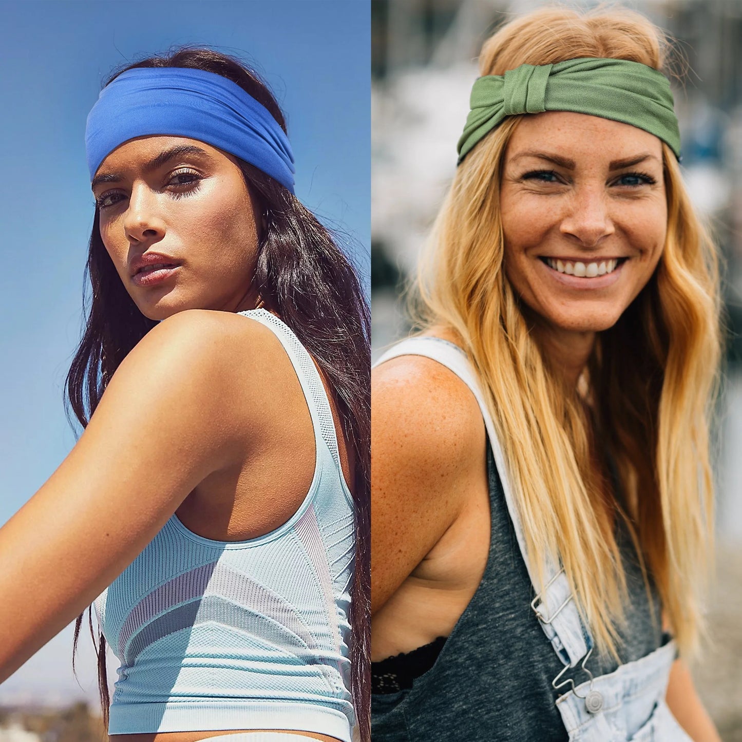 Bandeaux larges pour femmes, antidérapants, doux, élastiques, pour yoga, course, sport, entraînement, gym, turbans, bandanas