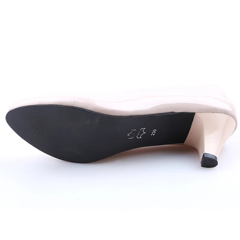 Shoes Ladies Pumps Medium Heel Nude Sexy High Heels Weeding Shoes Women Office Work White Pumps Party Shoes