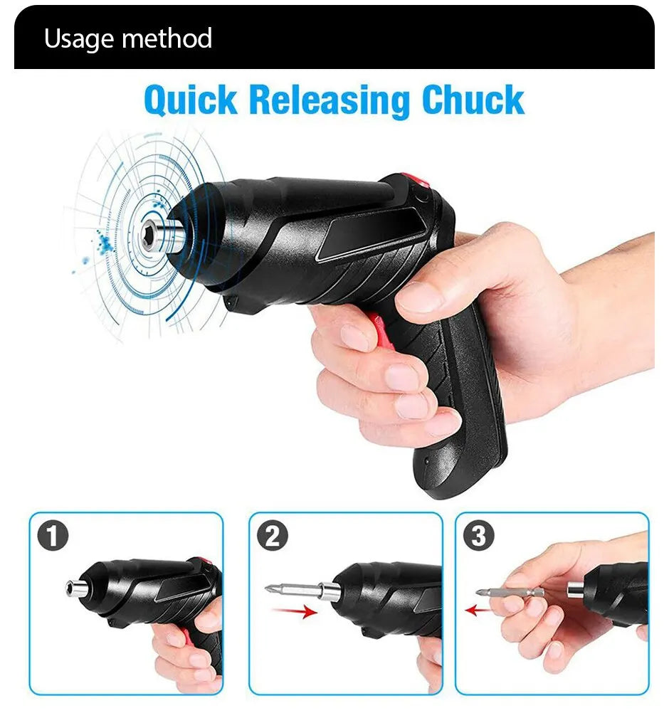 47 PCS 3.6V Electric Screwdriver Set 1800mAh Battery Powered Portable Cordless Electric Screwdriver Household Maintenance Power - Shoppiline