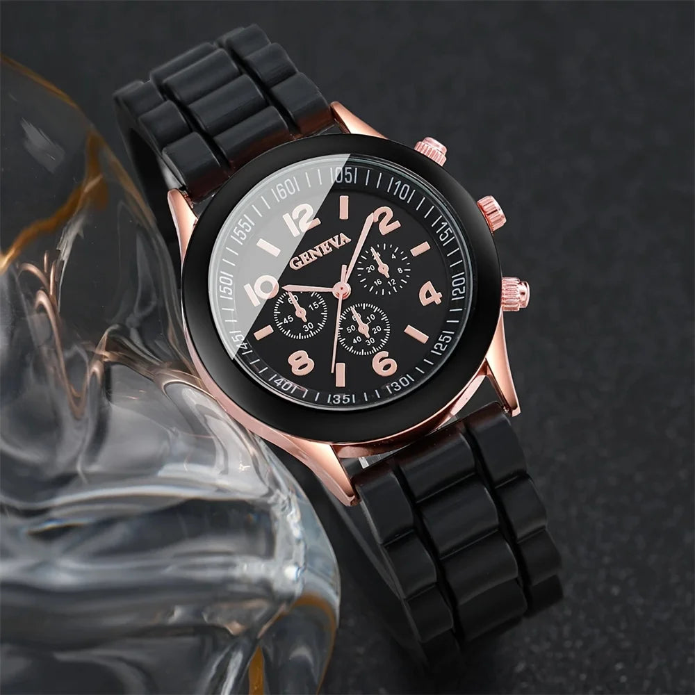 Lot de 2 montres de luxe pour femmes - Montre-bracelet élégante en alliage avec bracelet en silicone - Montre à quartz pour hommes - Cadeaux de vacances