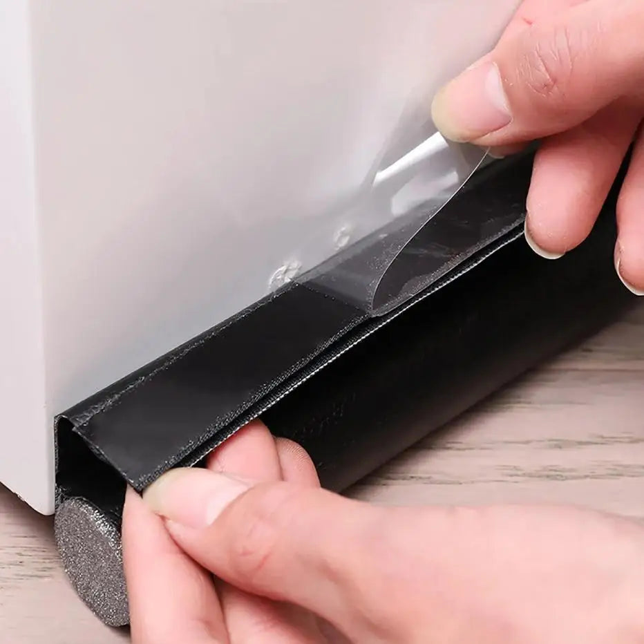 Door Draft Stopper Adjustable Under Door Seal Strip Weatherproof One Side Gap Blocker Foam Weatherstrip for Cold Air Prevention