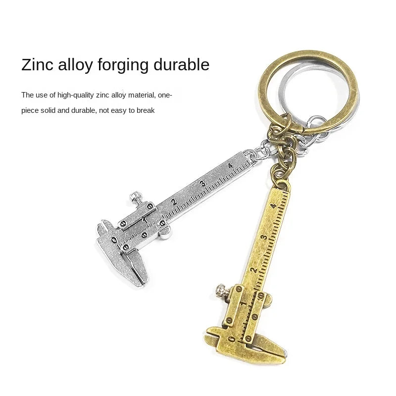 1 New Fashionable Car Key Mini Vernier Caliper Portable 0-40mm Keychain Measurement Tool Car Key Chain Ring Caliper