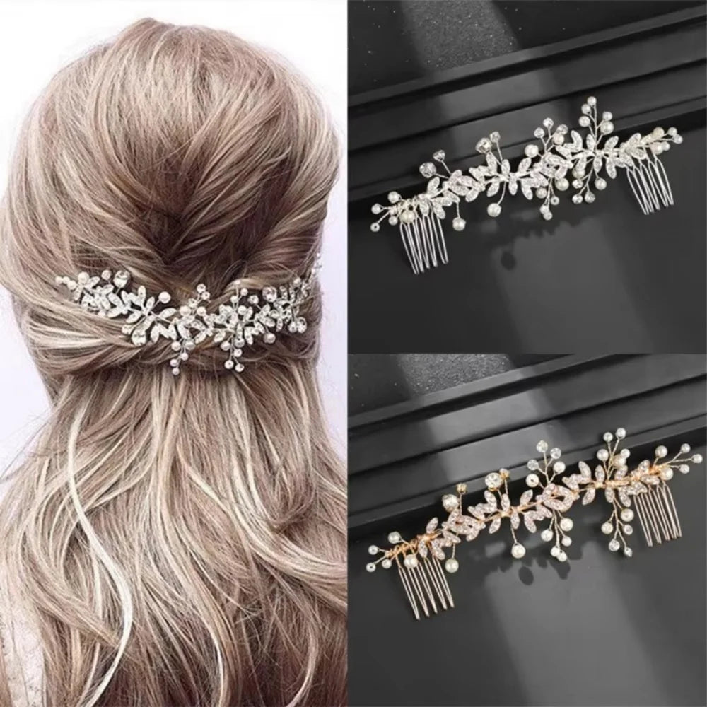 1 Piece Leaf Bohemian Hair Comb, Elegant Fairy Style, Perfect for Bridal Wedding, Bridesmaid Hairstyles, Flower Girl Outfits