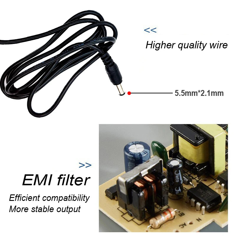 Power Adapter AC 100-240V Input DC Output Supply Charger EU 12V Universal Converter Europe Plug for Camera DVR LED Robot LED DVR