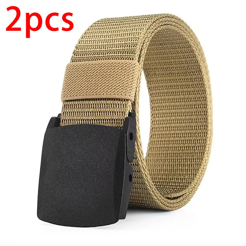 Men's Belt Outdoor Casual Canvas Belt Metal Free Training Nylon Tactical Belt，Versatile For Jeans, Dress，Casual ，For Men Women