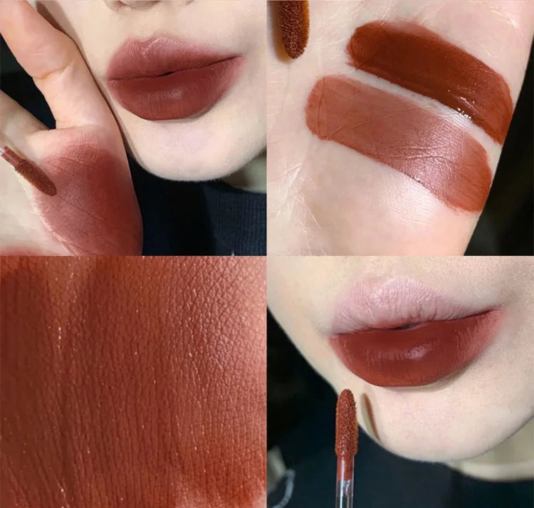 Gege Bear Rabbit Lip Glaze, Matte Velvet Lip Clay Long-lasting Color Non-drying Lipstick
