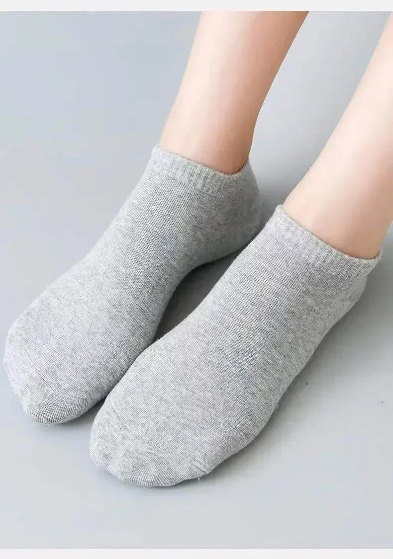 5/10 Pairs Unisex Ankle Socks Solid Color Black White Gray Cotton Deodorant Breathable Running Sports Socks New Spring Summer