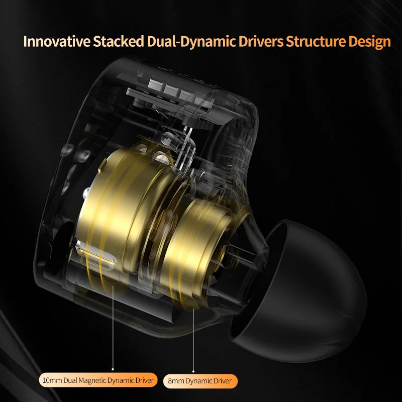 KZ Castor 2DD Dynamic in Ear HiFi Earphone High-end Tunable Game Sport Headsets Monitor Headphone Earbuds EDX PRO ZSNPRO ZVX