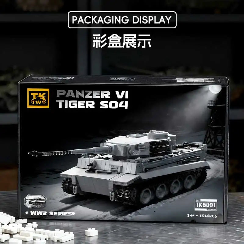 1544 Teile WWII Deutsche Armee PANZER VI TIGER SO4 Panzer Zweiter Weltkrieg Bausteine Steine Sammlermodell Lernspielzeug Geschenke