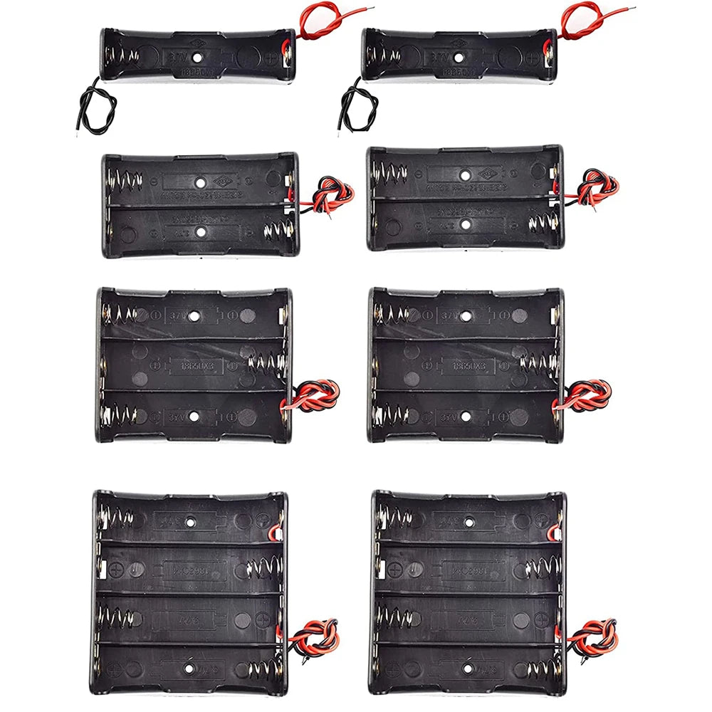 3pcs 18650 Battery Holder with Wire 3.7V,7.4V, 11.1V, 14.8V 18650 Battery Holder Box for Battery storage charging