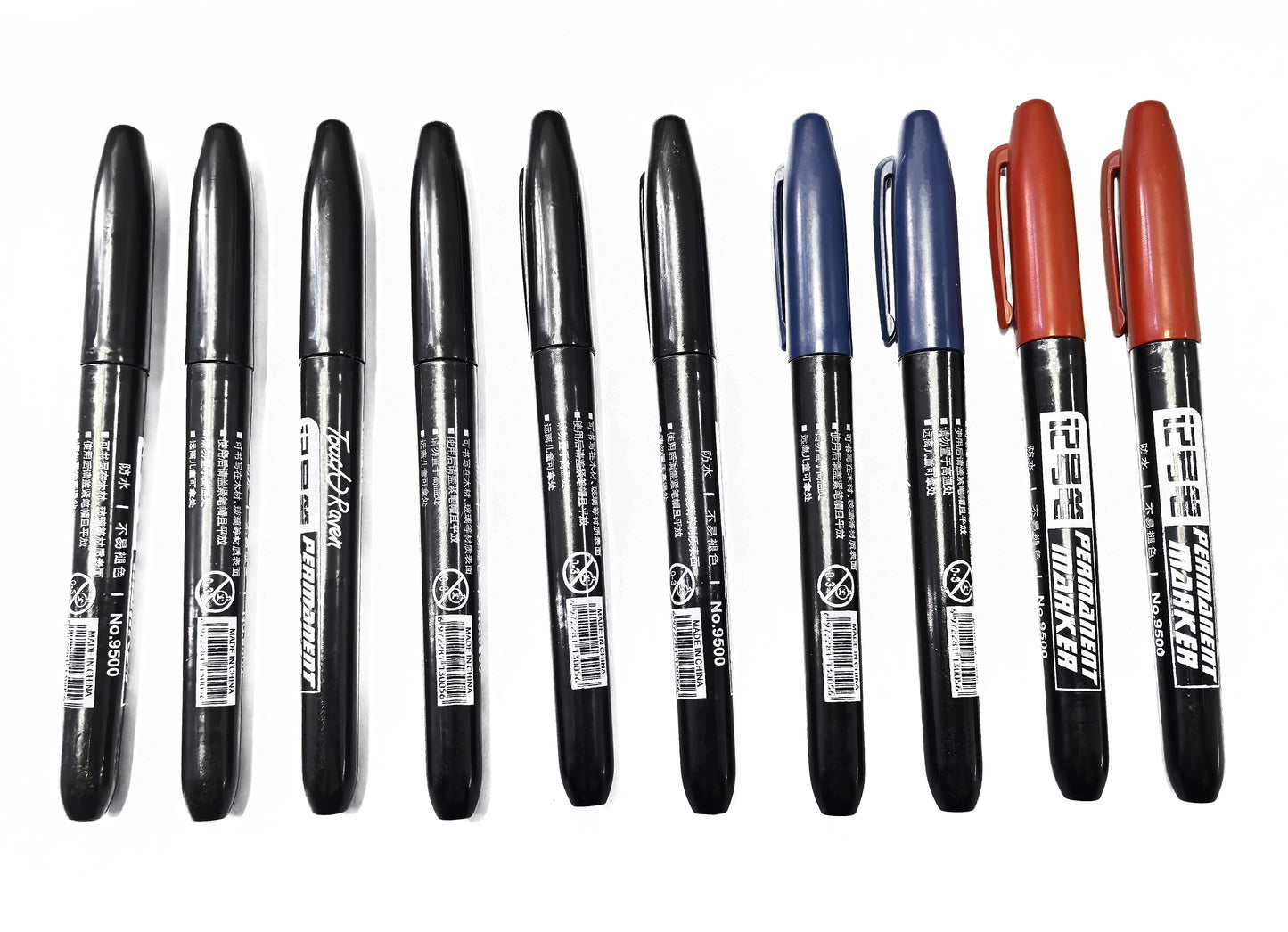 6 PCS Permanent Marker Pen Manga Drawing Markers Black Blue Red Waterproof Ink Sketch Pens Stationery Art School Supplies - Shoppiline
