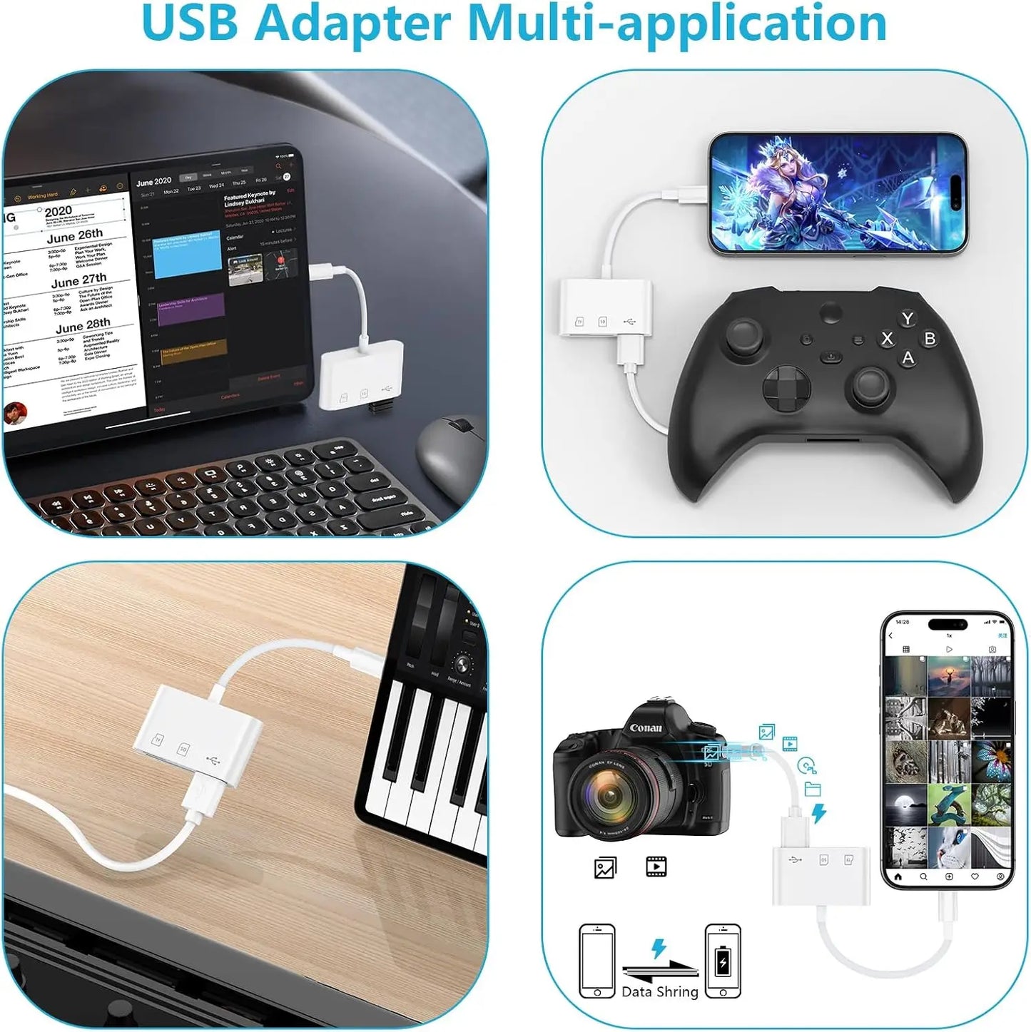 3 in 1 USB/Type C Multifunction Card Reader OTG SD TF Cards USB Memory Cards Reader Converter for MacBook Laptop Samsung