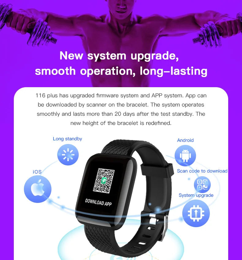 HOMEFISH Smart Fitness Tracker Bracelet with Color Screen Health Reminders Exercise Step Counting Information Notifications
