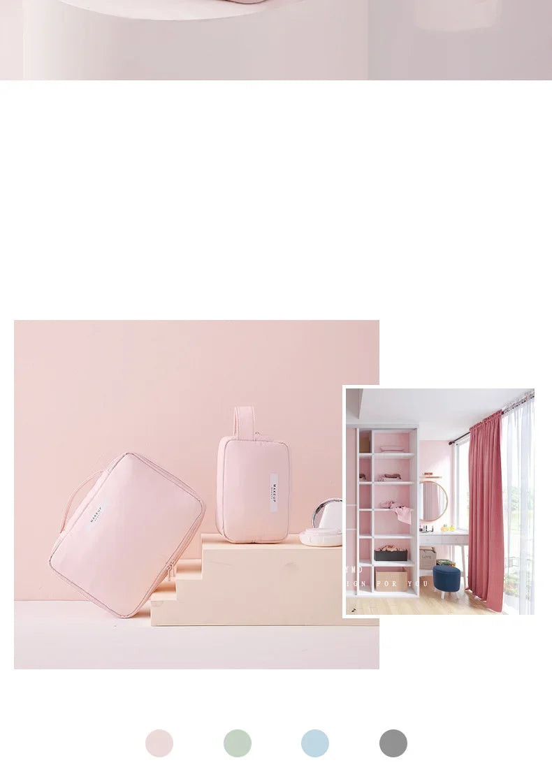Damen tragbare Kosmetiktasche mit hohem Erscheinungsbild, große Reise-Waschtasche, dreidimensionale Make-up-Aufbewahrungstasche