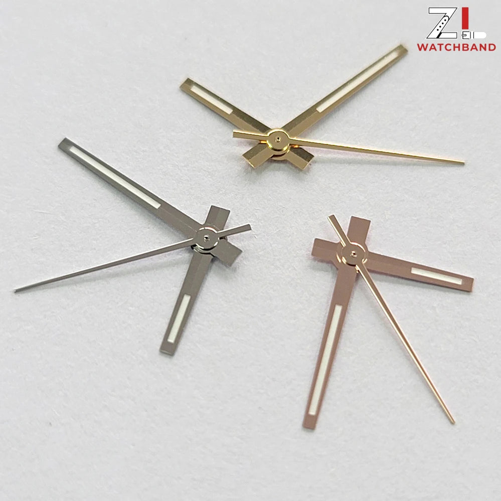 Modified Watch Hands Green Luminous Logbook Needle Silver Gold Rose Watch Accessories for NH35/NH36/4R/7S Movement