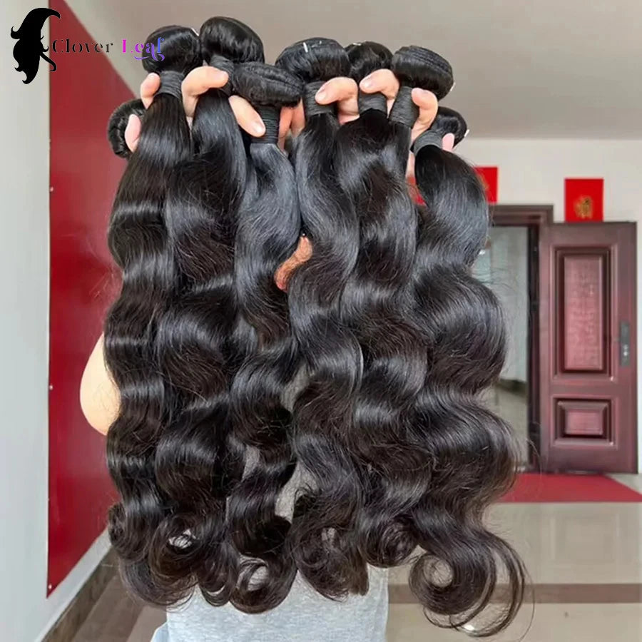 12A Lot de 1/3/4 mèches de cheveux humains Body Wave 24 pouces 100 % brésiliens bruts pour femmes, épaisses, livraison en 3 jours