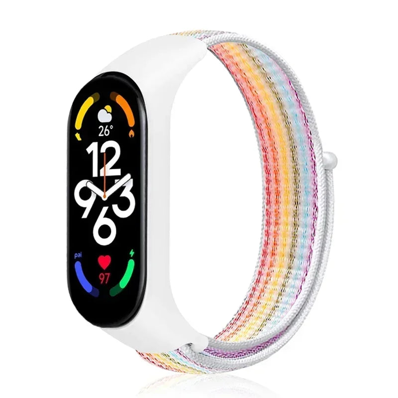 Nylon loop Mi band 4 5 6 Strap Replacement Soft Adjustable Wrist Watchband Pulsera correa For Xiaomi Mi band 3 4 5 6 7 Bracelet