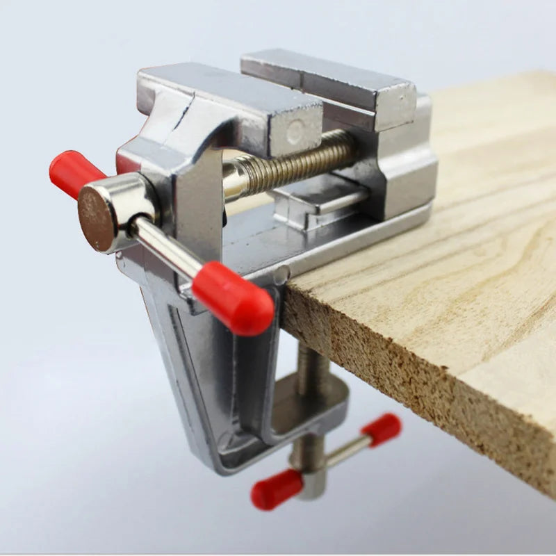 1pc Mini Workbench Vise with 3.5" Aluminum Jaw - Multi-Functional Precision Clamp for Jewelry, Woodworking & DIY Projects