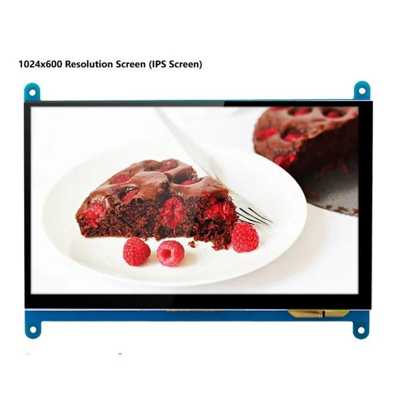 7 Inch Raspberry Pi 4/3/2/B/B+/A+ Monitor 1024x600 IPS 5-Points Capacitive Touchscreen Drive Free HDMI Display For Win 7/8/10 - Shoppiline