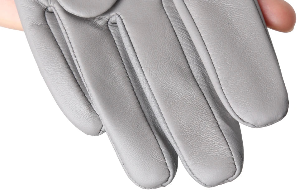 Women's sheepskin gloves winter warm plus velvet short thin touch screen driving color women's leather gloves good quality -2226