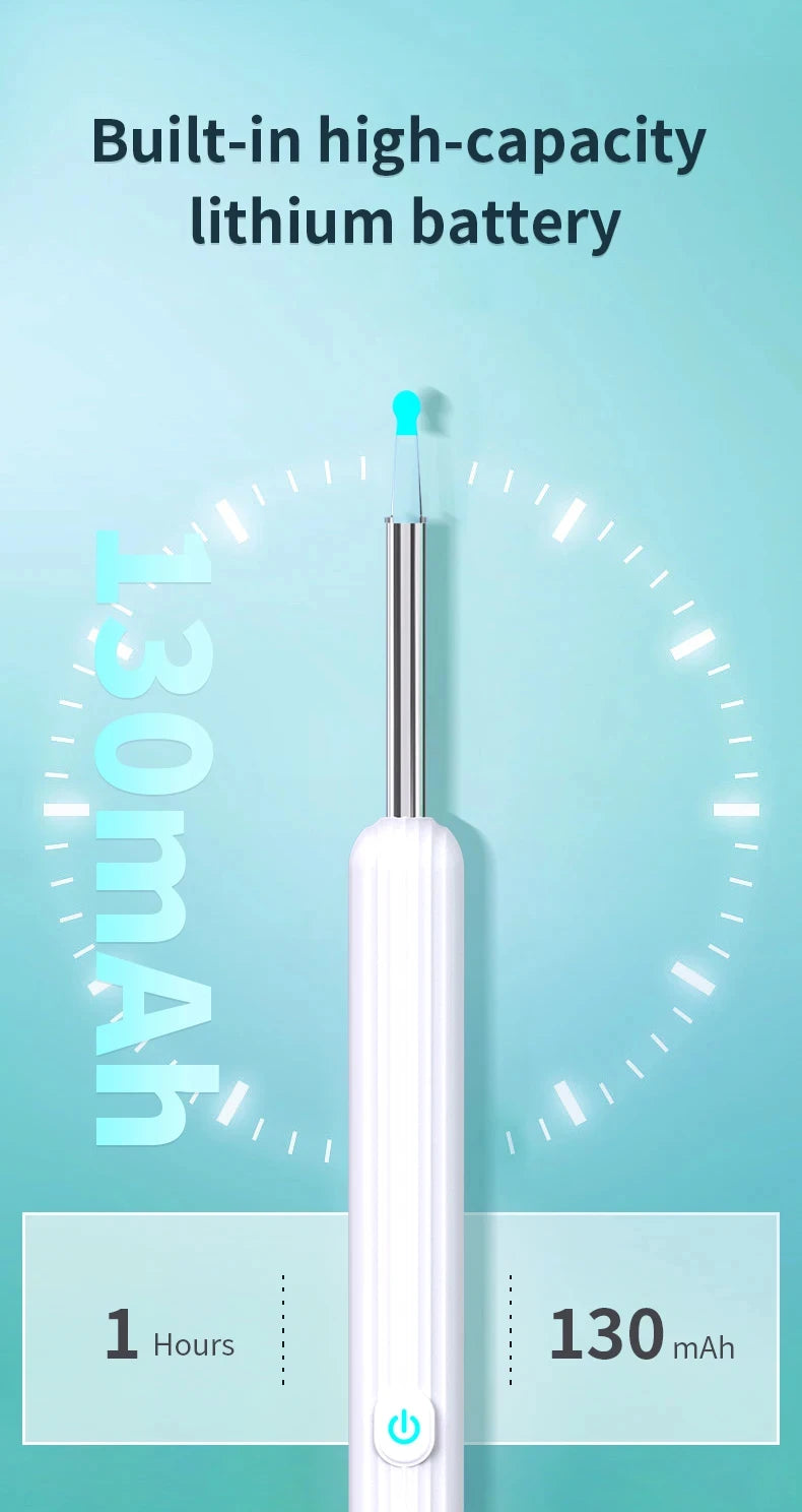 Nettoyant auriculaire visuel intelligent avec caméra, dissolvant de cérumen, otoscope 1080P HD, curette auriculaire, endoscope auriculaire, soins personnels