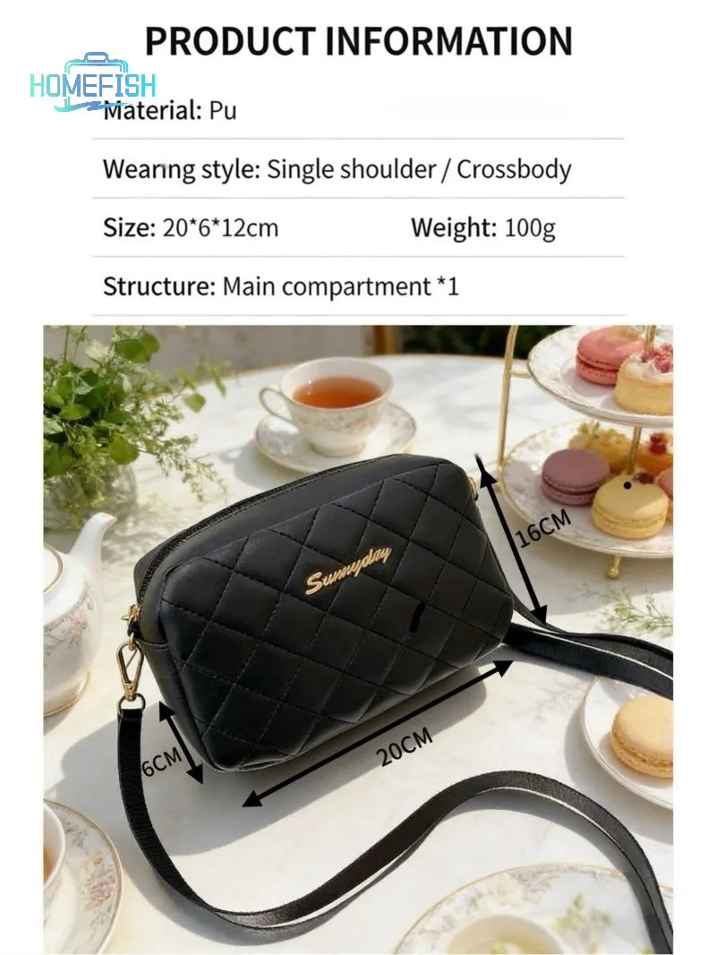 HOMEFISH Tassel Small Messenger Bag For Women Trend Lingge Embroidery Camera Female Shoulder Bag Fashion Chain Crossbody Bags