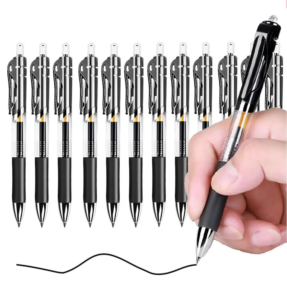 Clearance_Retractable 0.5mm Black Ink Gel Pens Colored Aesthetic Stationery Pen Supplies Ballpoint & Office Pencils Writing Scho