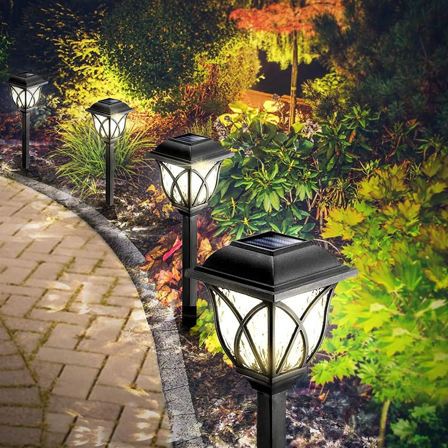 Led Solar Lawn Lights Outdoor Lamp Waterproof Warm Light Garden Courtyard for Walkway Path Villa Landscape Lights
