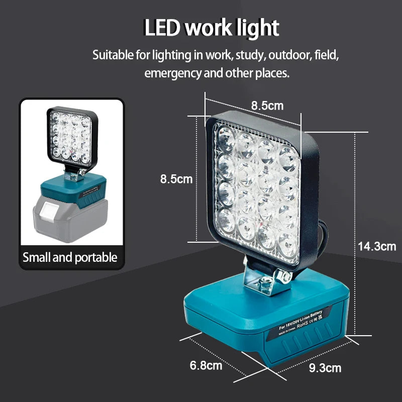 Power Tool Parts For Makita For DeWalt For Bosch For Milwaukee For Ryobi lithium Battery Flashlight Working Light Camping Lamp - Shoppiline