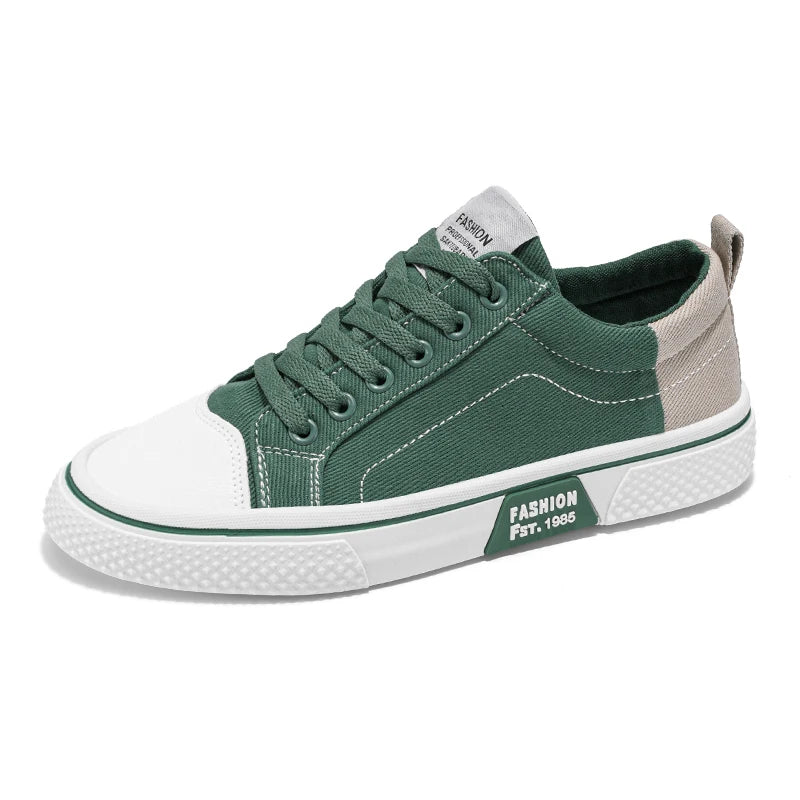Canvas shoes four seasons men's casual shoes students flat shoes fashion soft-sole outdoor walking shoes youth Joker board shoes