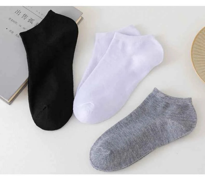 3/5/8 Pairs Women/Men Boat Socks Invisible Low Cut Silicone Non-slip Summer No-show Ankle Socks Solid Color Casual Breathable