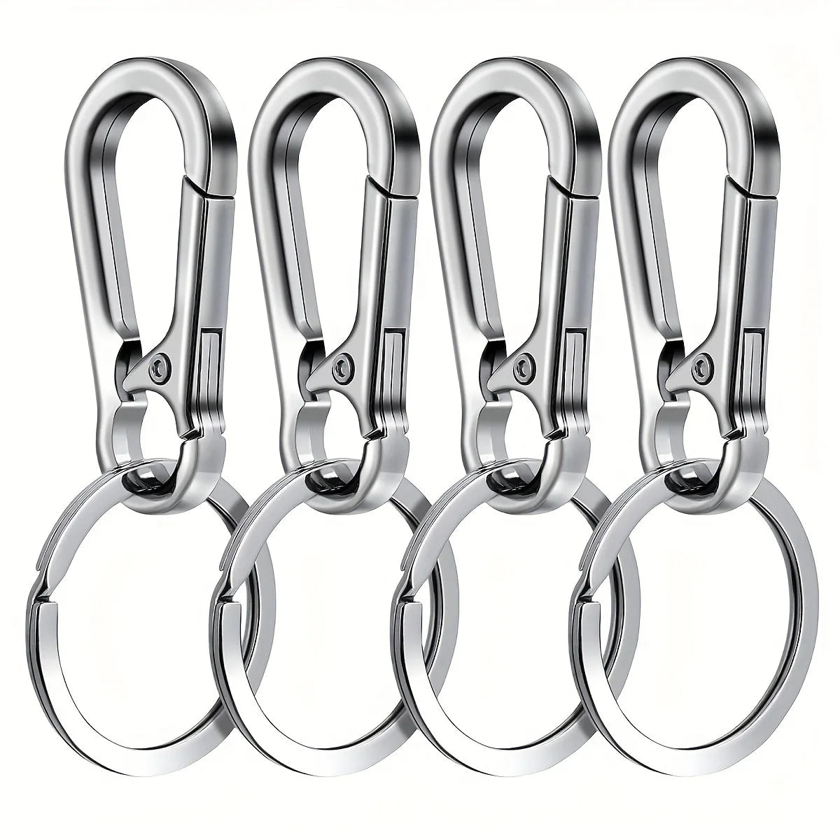4Pcs Carabiner Clip Keychain Metal Carabiner Shape Key Ring Keyring Key Holder Clips Hook Holder Organizer for Car Keys Finder