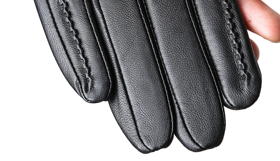 Women's sheepskin gloves winter warm plus velvet short thin touch screen driving color women's leather gloves good quality -2226