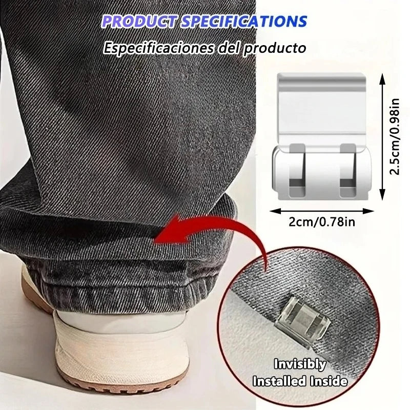 4~10PCS Invisible Leg Shortening Clip, Non-Slip Pants Edge Clip, Quick Fix Hem Clip, Hidden Pants Adjuster, Sewing Accessories