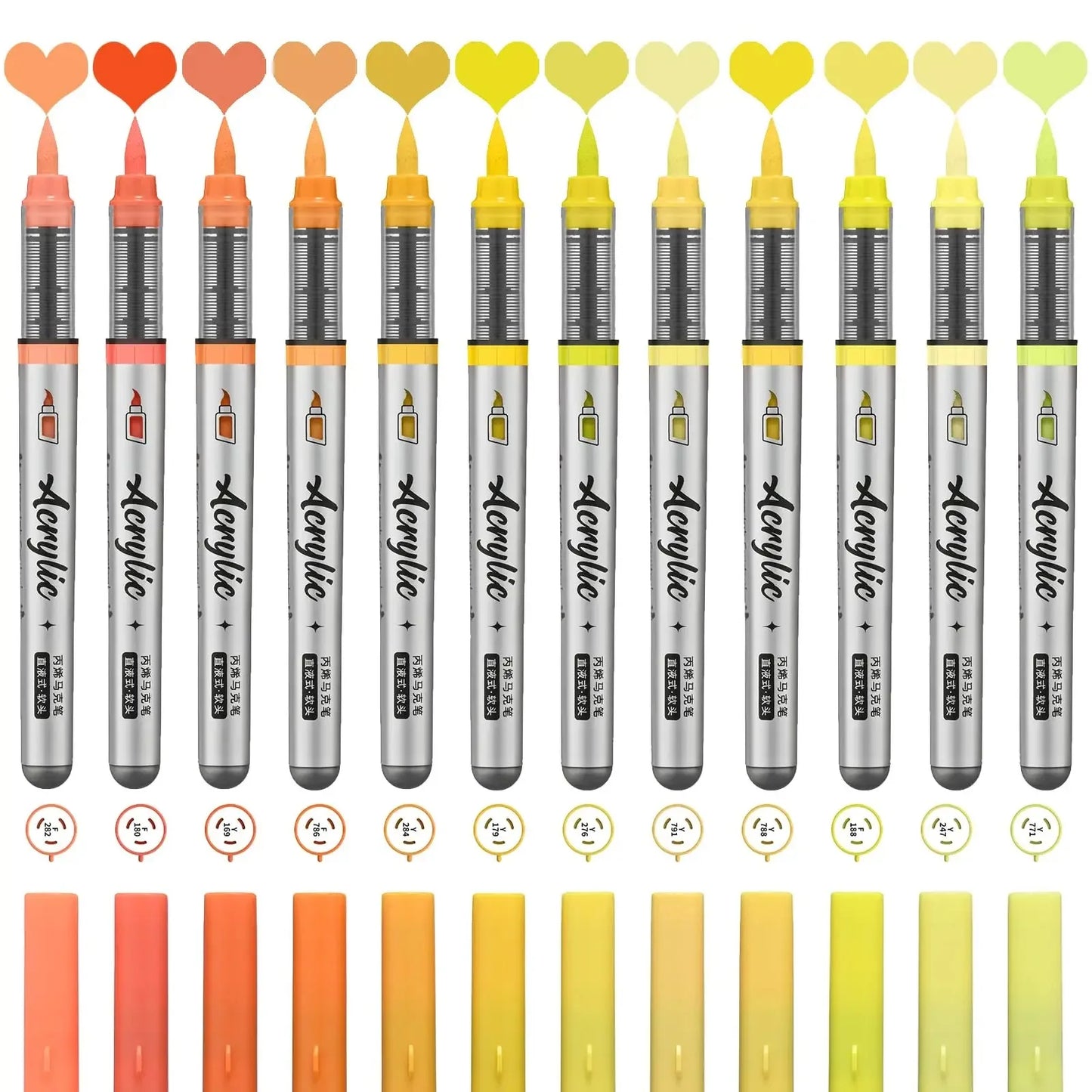 ZEEJOY 120/12/1 Colors Direct Liquid Acrylic Marker Pens Waterproof Pen Soft Brush Nib for Manga School Art Supplies Stationery