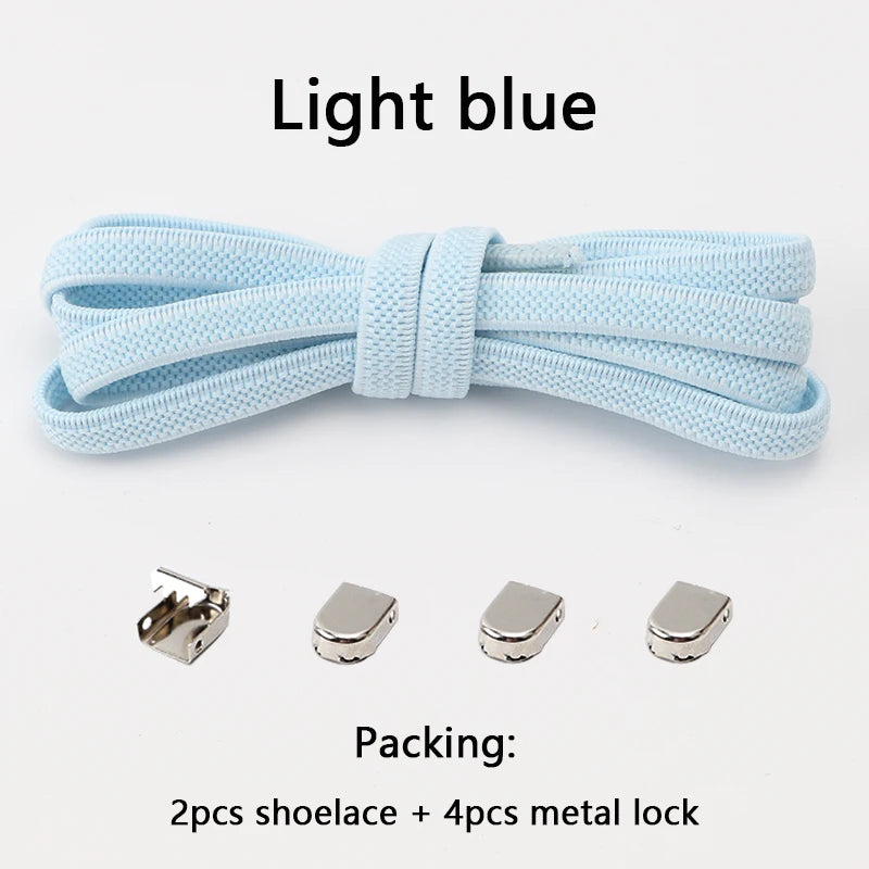 1 Paar Schnürsenkel ohne Binden, Metallschnallen, elastisch für Sneaker, Einheitsgröße für Erwachsene und Kinder, Schnell-Schnürsenkel, Lazy Sport Gummischnürsenkel