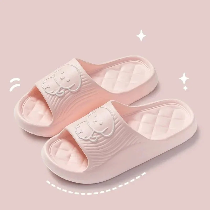 Cute Couple Pillow Slippers Female Bathroom Bath Non-slip  High Quality Soft  Sole Indoor Home Eva Thick Bottom Sandals