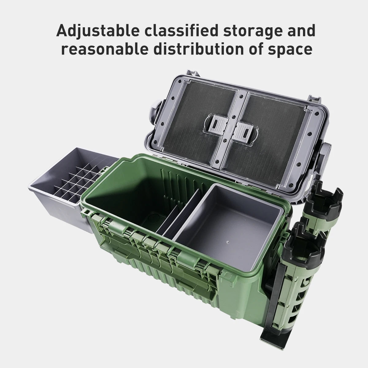 Large Fishing Tackle Box Multifunction Capacity Stand Rod Holder Cup Holder High Quality Plastic Egi Box Fishing Box - Shoppiline