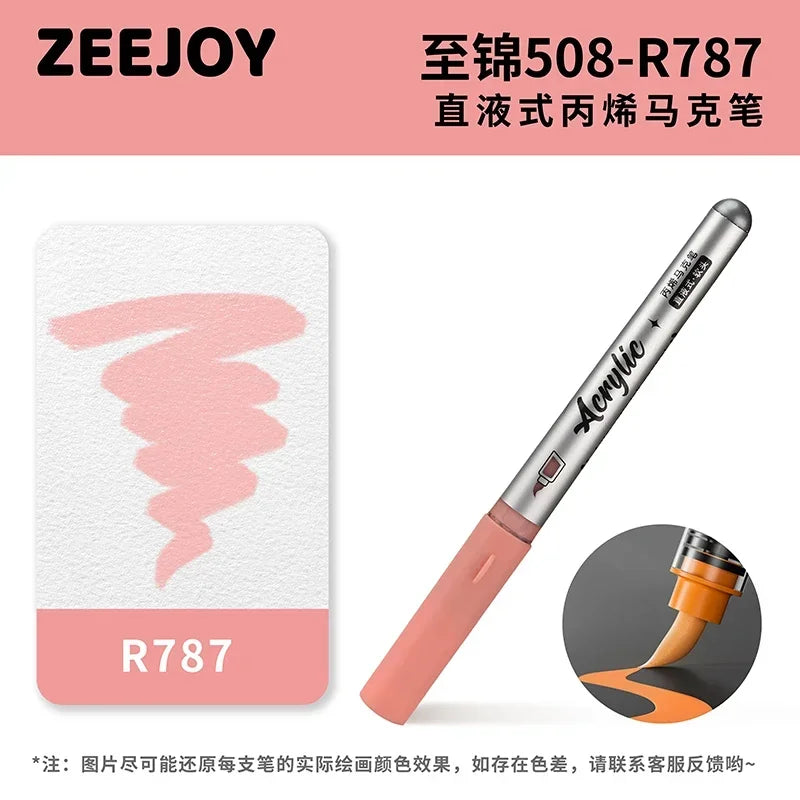 ZEEJOY 120/12/1 Colors Direct Liquid Acrylic Marker Pens Waterproof Pen Soft Brush Nib for Manga School Art Supplies Stationery
