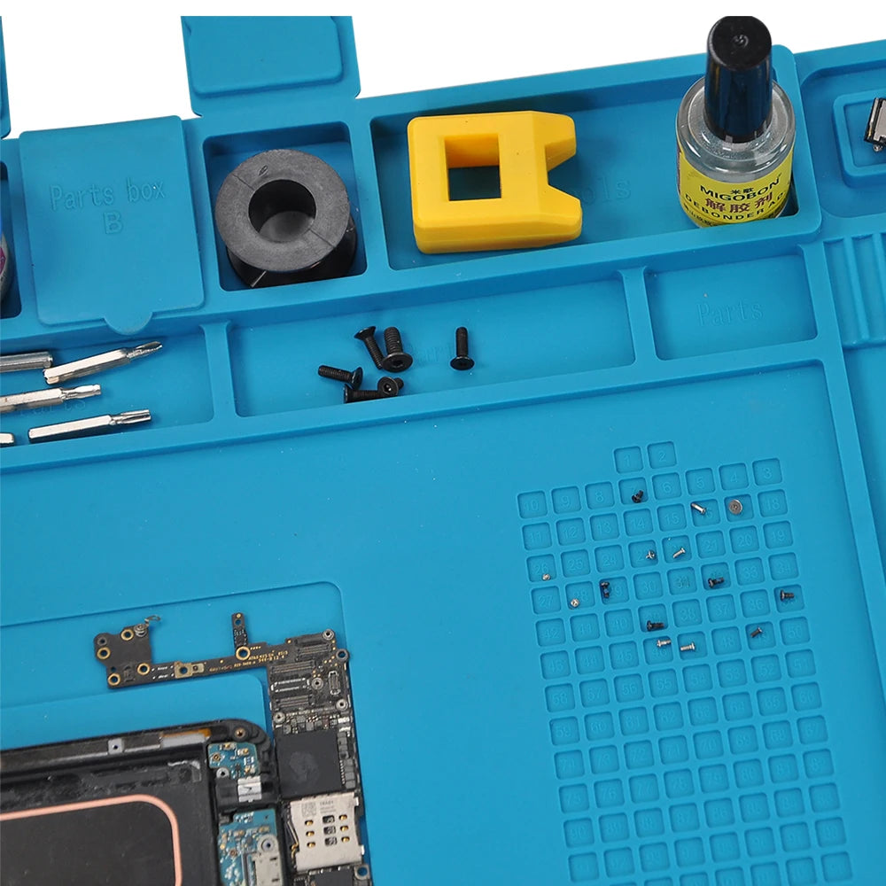 Silicone Soldering Mat Pad Desk Platform  for Welding Station Iron Phone PC  Repair Magnetic Heat Insulation No Lead S-160
