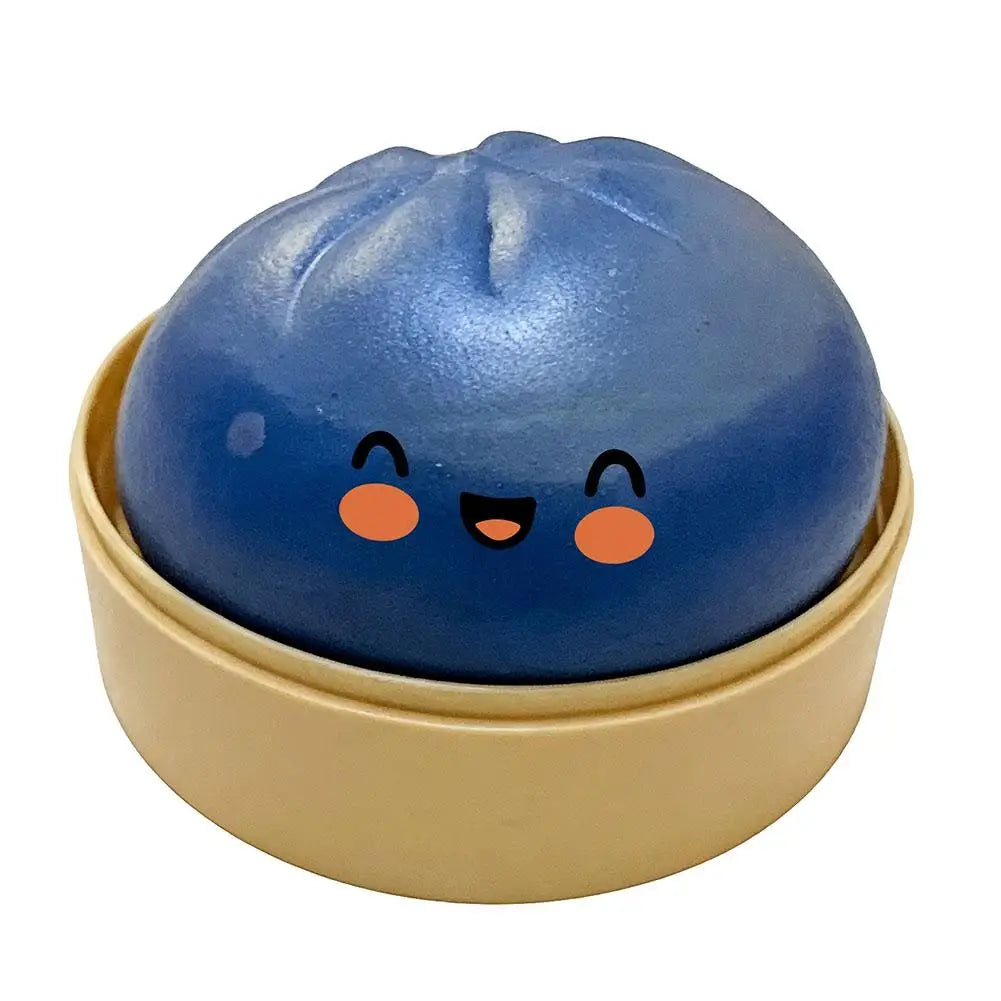 Realistic Giant Dumpling Squeeze Toy with Bamboo Steamer Soft TPR Dough Ball Decompression Fidget Toy Funny Creative Gift