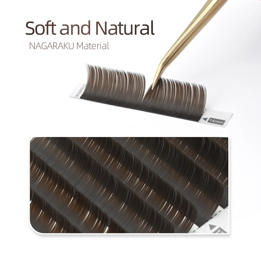NAGARAKU Flat Split Tips Soft Natural Charcoal Ellipse Extension Supplies Brown Black Grey Light Black