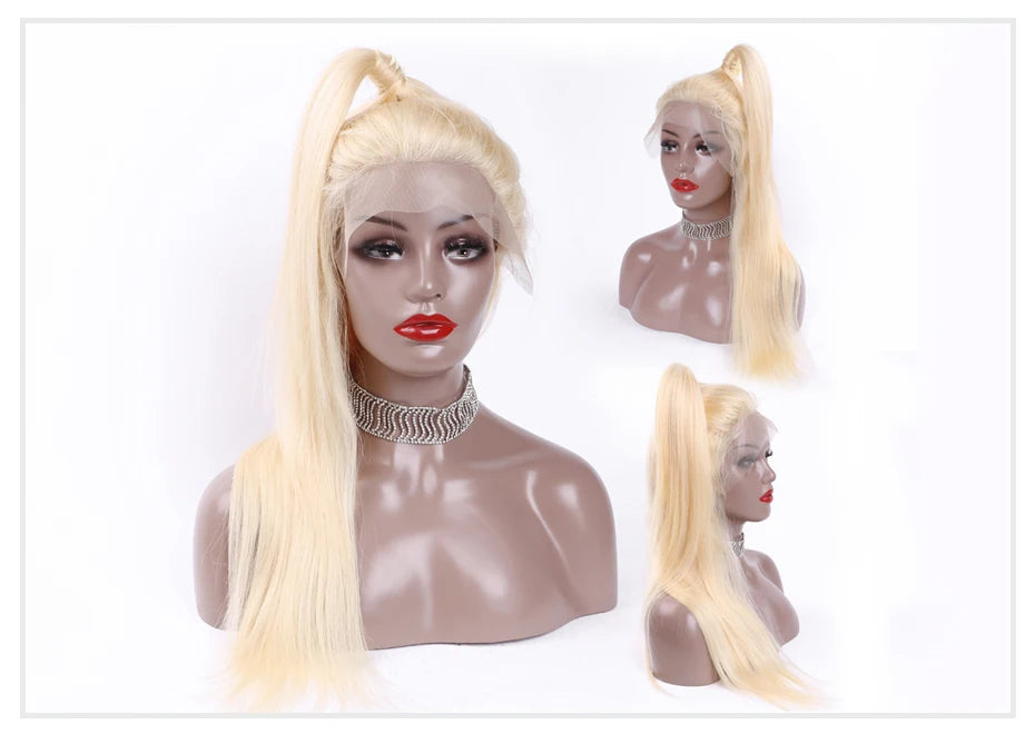 13x4 13x6 360 HD Transparent 613 Honigblond Farbe Spitze Front Echthaar Perücken für Frauen Rohes brasilianisches glattes Lace Frontal Perücke